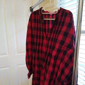 Woman Within Buffalo Plaid Pintuck Blouse